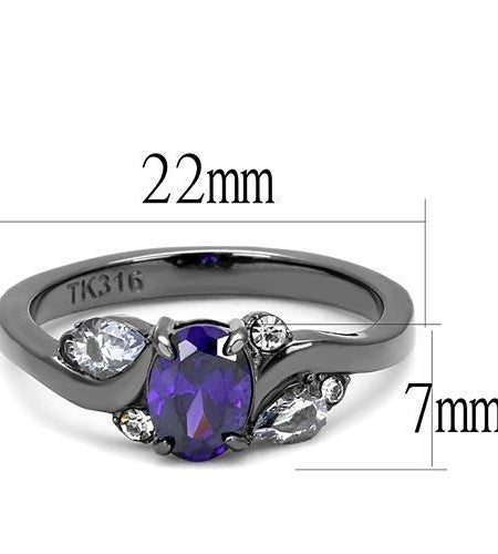 TK3169 - IP Light Black  (IP Gun) Stainless Steel Ring with AAA Grade