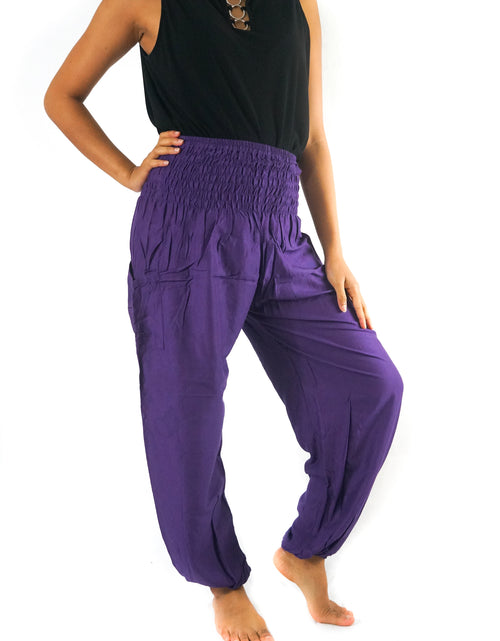 Load image into Gallery viewer, Purple Women Boho Pants Hippie Pants Yoga Pants Harem
